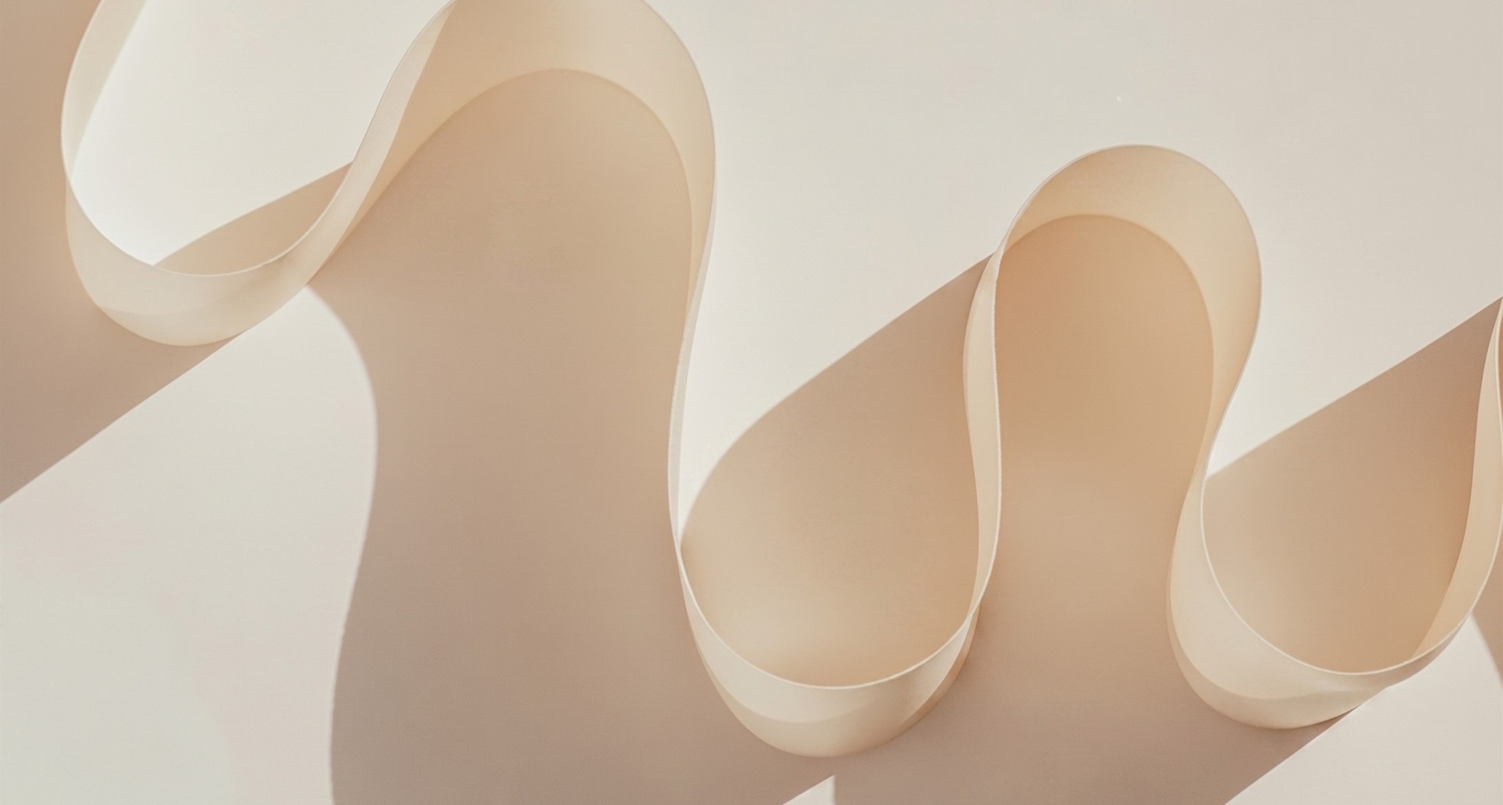 Beige ribbon curves